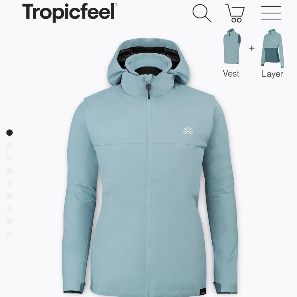 Tropicfeel NWOT women’s citadel blue NS40 jacket (base layer + vest), size Large